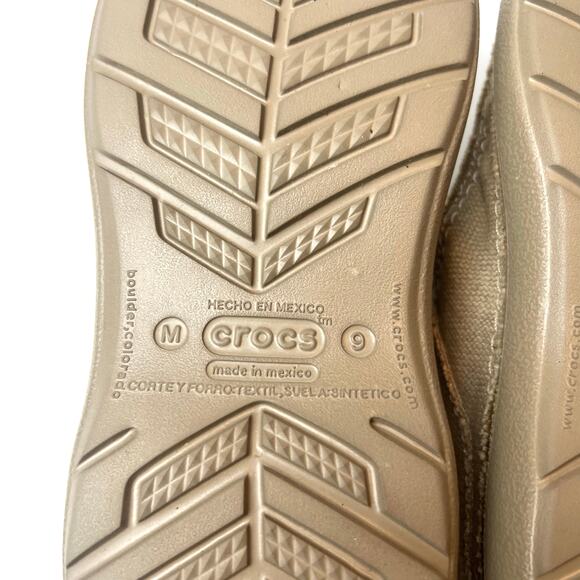 Crocs Men's Santa Cruz Canvas Slip-On Mules Boat Shoes in Khaki Size 9 - Picture 11 of 11